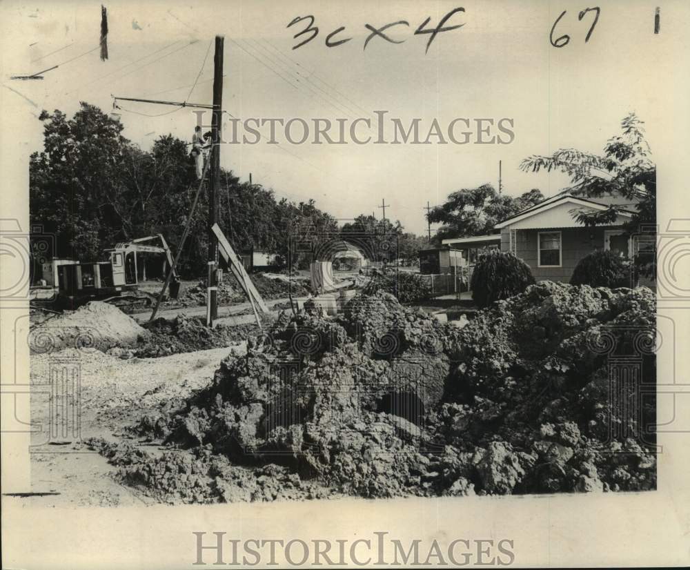 1965 Press Photo Canal-Filling Job, Sewerage and Water Board, New Orleans