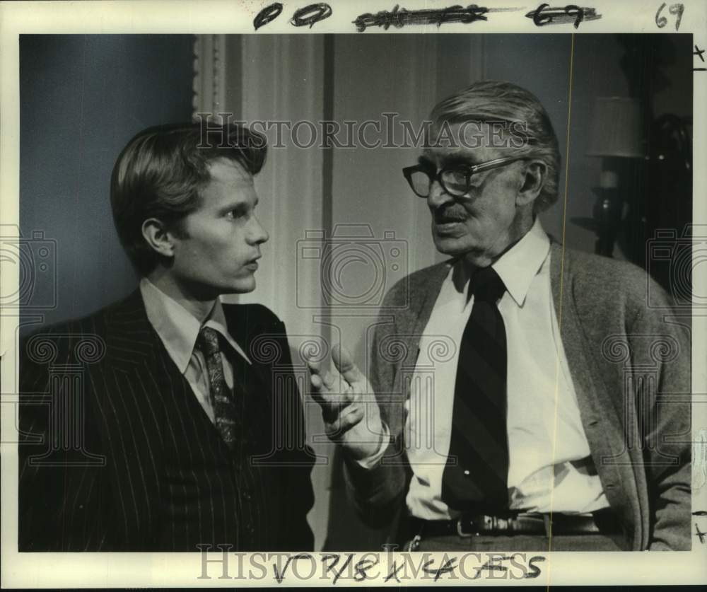 1976 Press Photo Actors John Savage & Walter Pidgeon in NBC-TV's "Gibbsville"- Historic Images