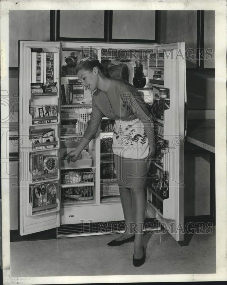 1965 Press Photo Duplex Refrigerator is Frost Free, With Ice Cube Storage