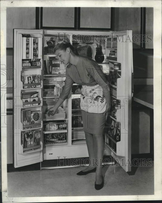 1965 Press Photo Duplex Refrigerator is Frost Free, With Ice Cube Storage