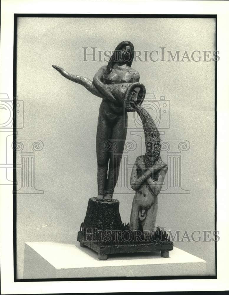 1988 Press Photo â€œCleansingâ€ sculpture at Res Nova Gallery in Louisiana - Historic Images