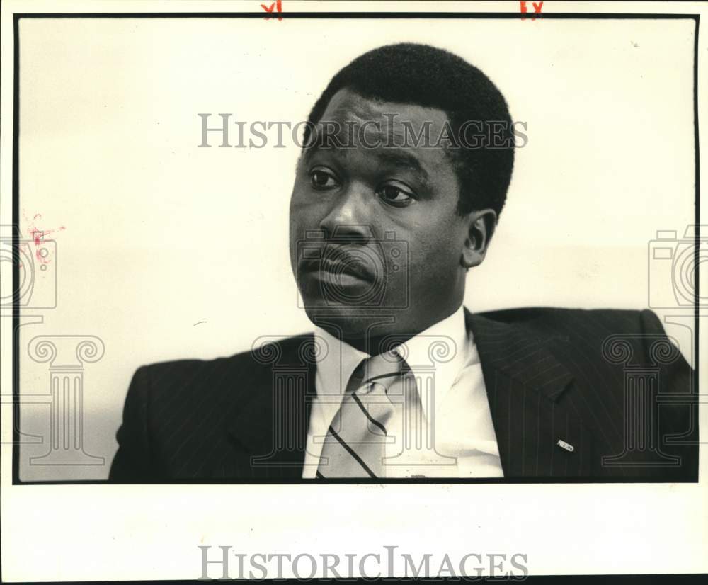 1984 Press Photo Morris Reed, Orleans District Attorney Candidate at Debate- Historic Images