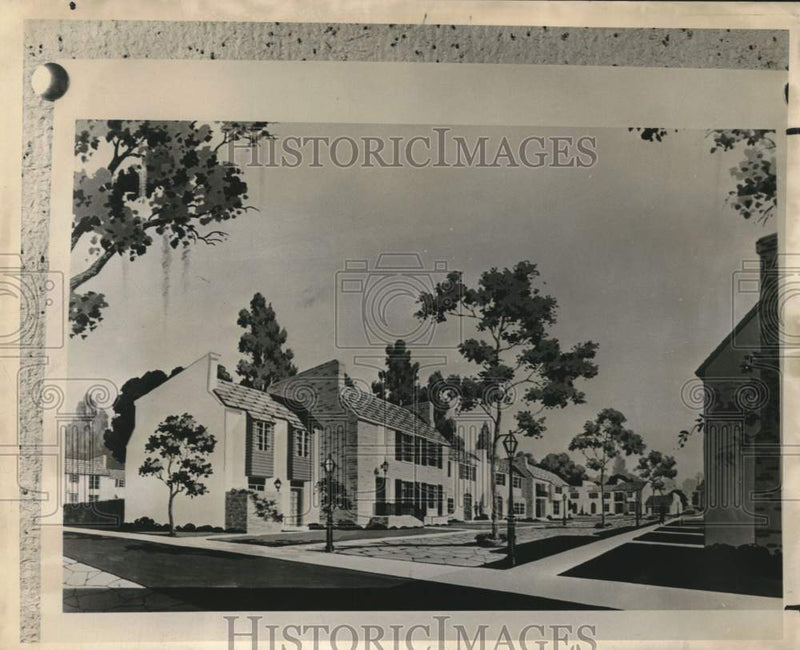 Load image into Gallery viewer, 1966 Press Photo Sketch of Regency Park Townhouse Project in New Orleans
