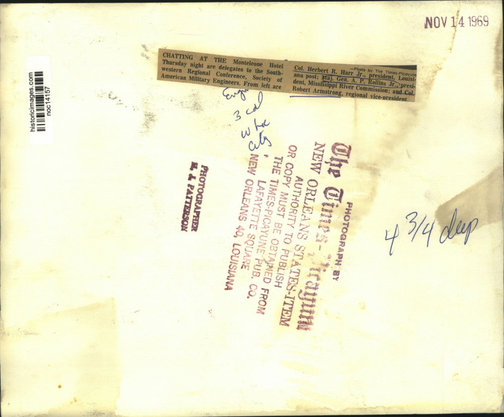 1969 Press Photo Military engineers at meeting at Monteleone Hotel in Louisiana