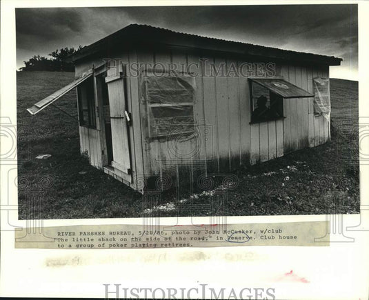 1986 Press Photo "Little Shack By The Side Of The Road" - Club House for Seniors