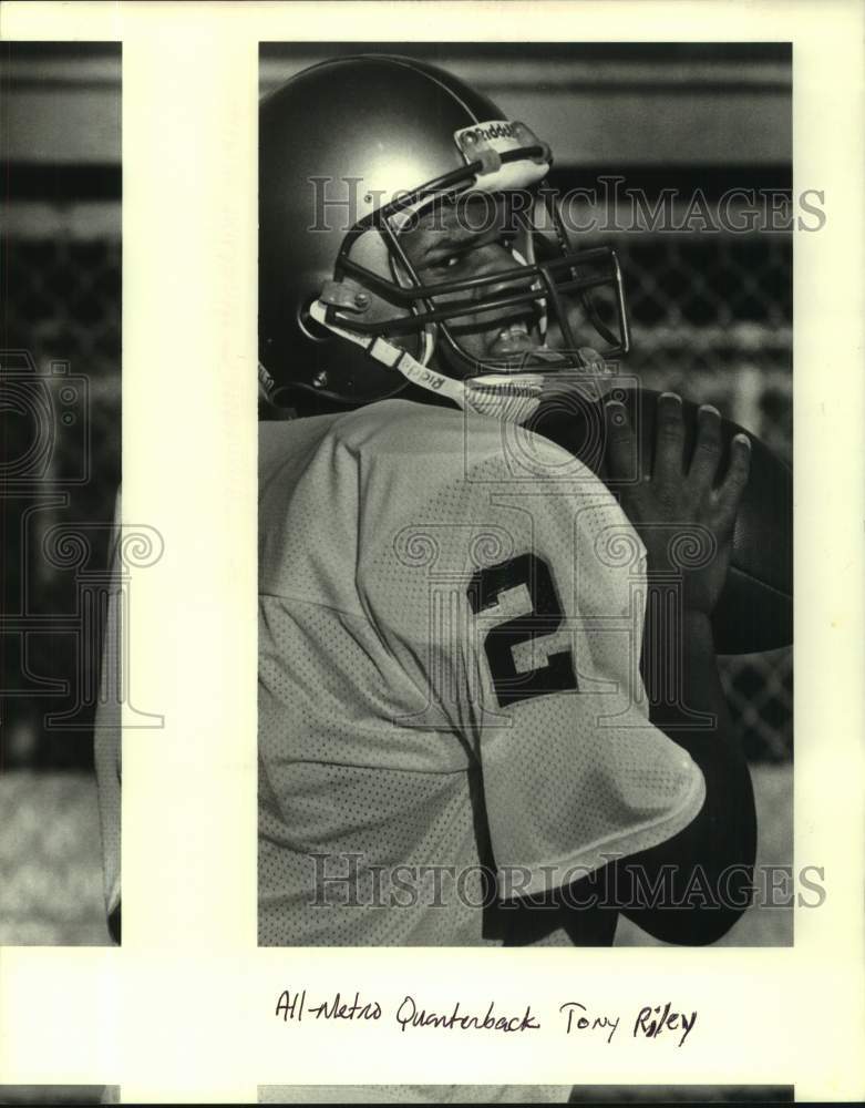 1986 Press Photo All-Metro quarterback Tony Riley - noc14558- Historic Images