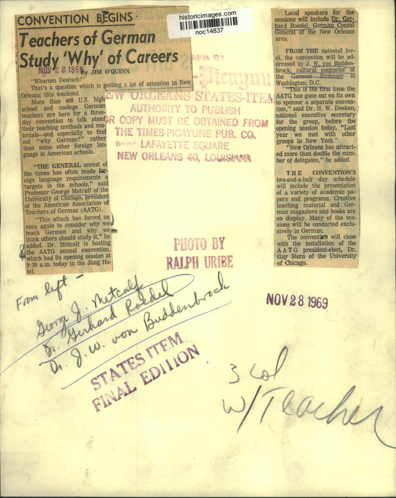 1969 Press Photo Convention for German Teachers, New Orleans - noc14837