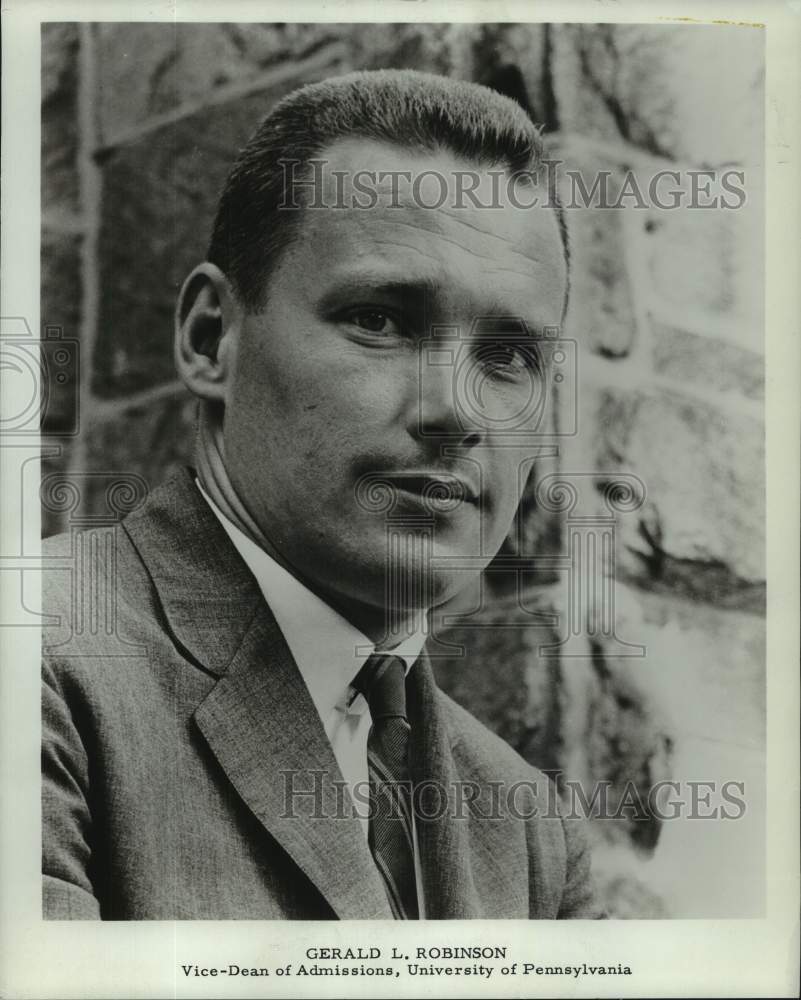 1964 Press Photo Gerald L. Robinson, Admissions, University of Pennsylvania