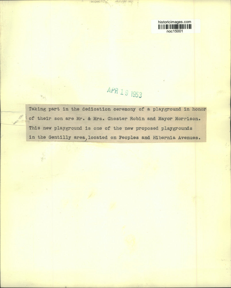 1953 Press Photo Mr. and Mrs. Chester Robin and Mayor Morrison, New Orleans