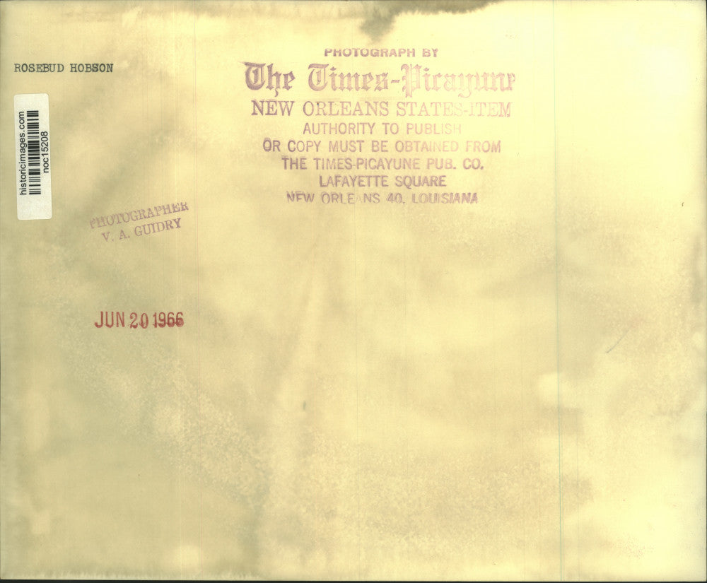 1966 Press Photo Rosebud Hobson, Platform on 52 Oil Drums, Floats to New Orleans