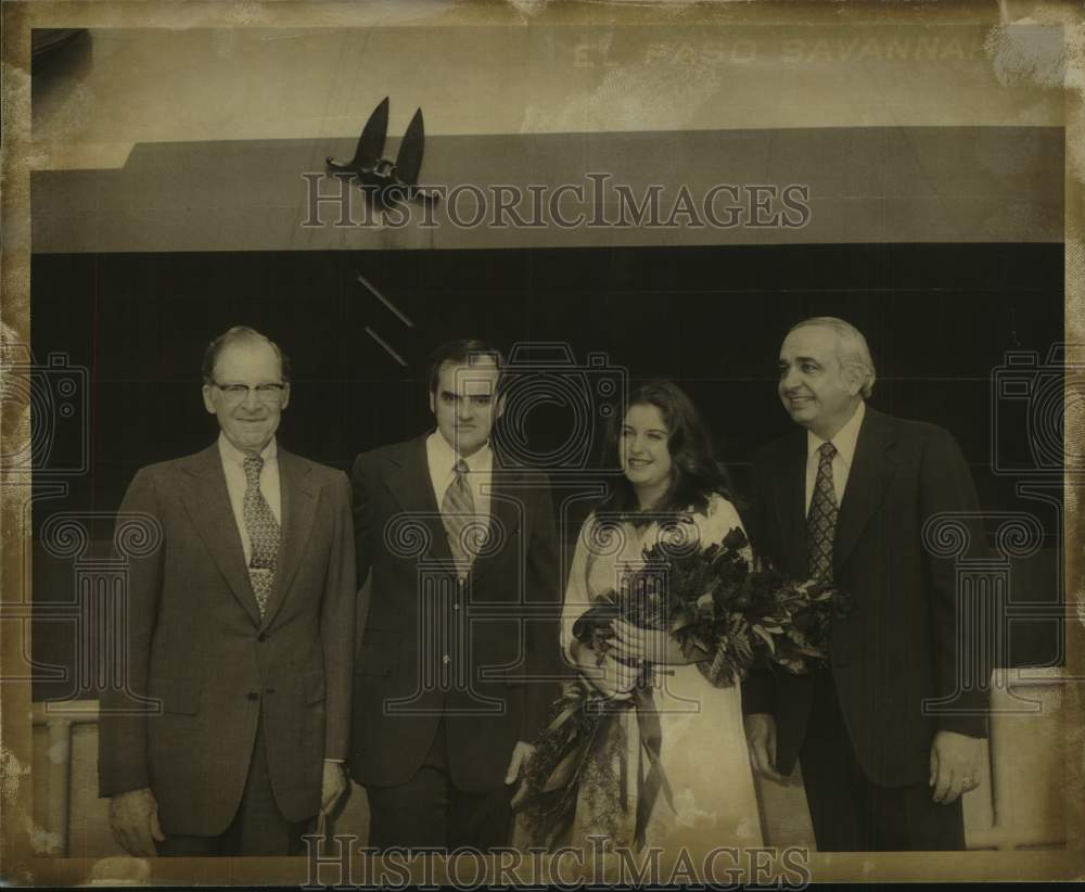 1978 Press Photo Officials at Ship Christening, Savannah, Georgia - noc15474