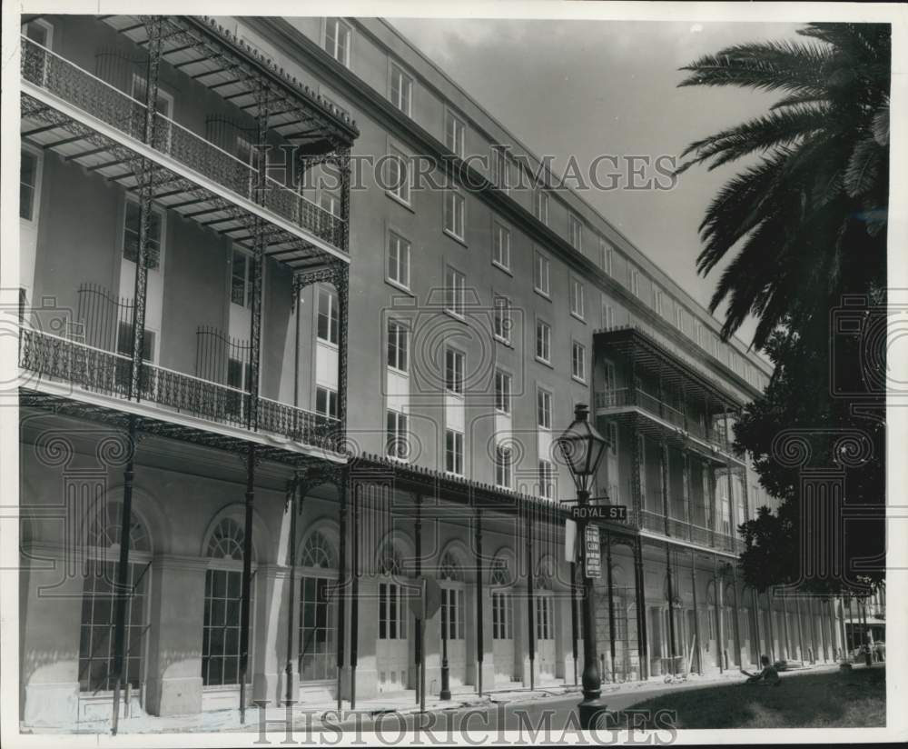 1960 Press Photo Exterior View of Royal Orleans Hotel front nearing completion