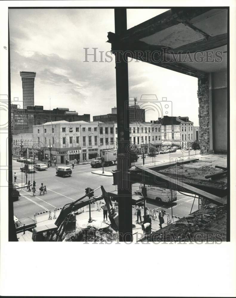 1964 Press Photo View of Widening Poydras Street in New Orleans.- Historic Images