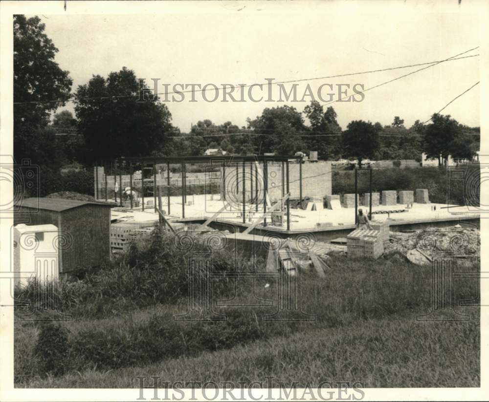 1970 Press Photo Construction of jail in Belle Chasse, Louisiana - noc22251