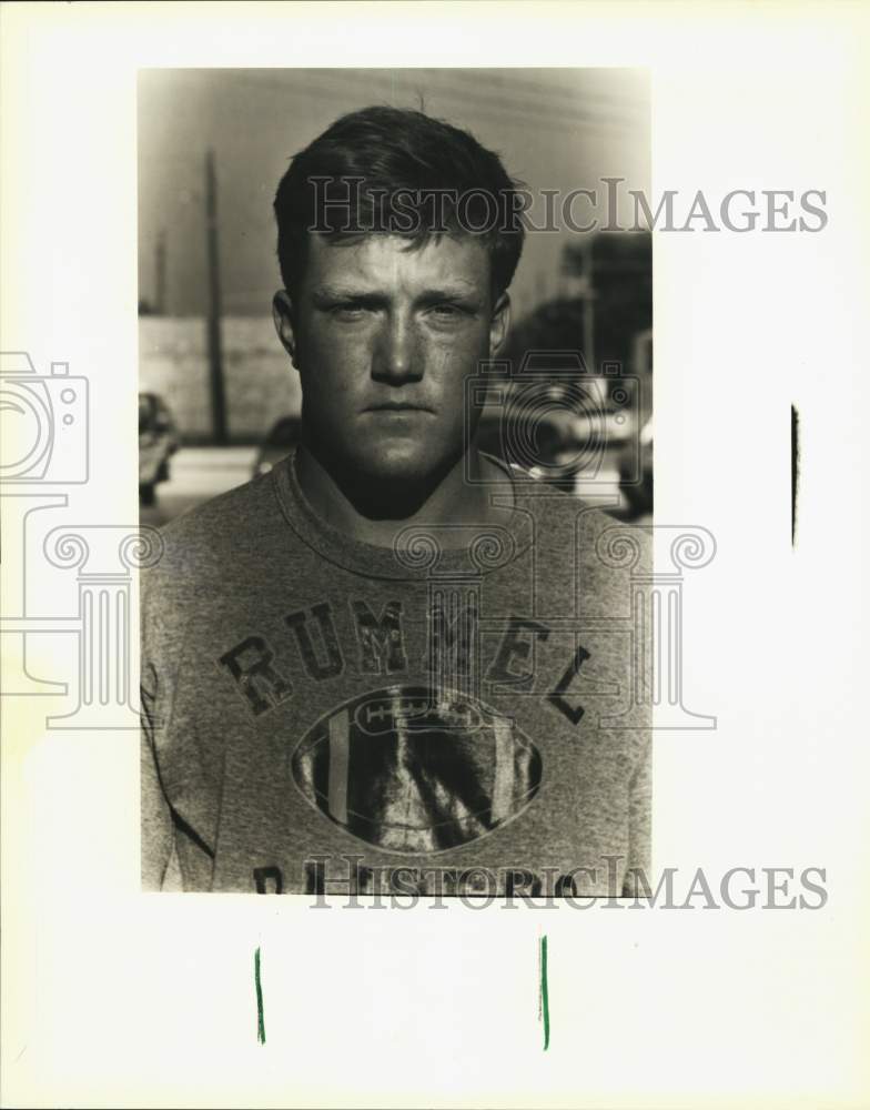 1989 Press Photo Rusty Rohm, East Jefferson football Player of the Week- Historic Images