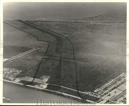 1972 Press Photo Aerial View of Violet Canal off of Violet with Proposed Site