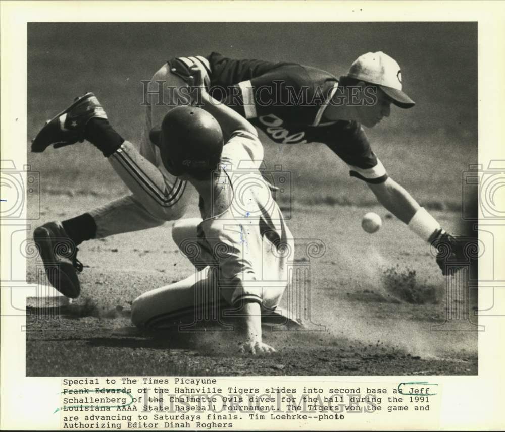 1991 Press Photo AAAA Louisiana State Baseball Tournament Hahnville &amp; Chalmette- Historic Images