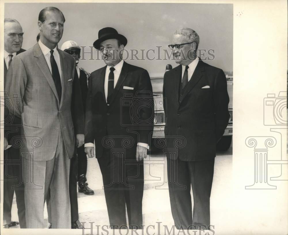 1966 Press Photo Prince Philip and Phillip Schiro during visit in New Orleans