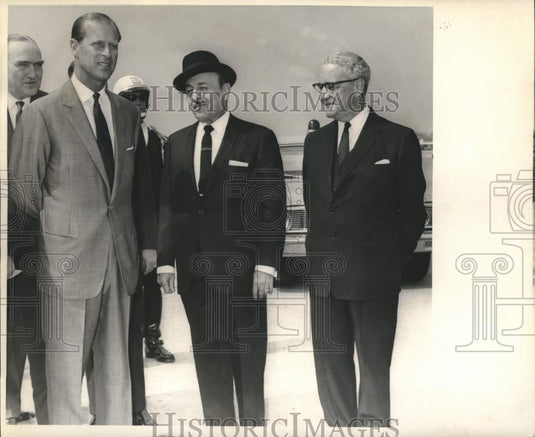 1966 Press Photo Prince Philip and Phillip Schiro during visit in New Orleans