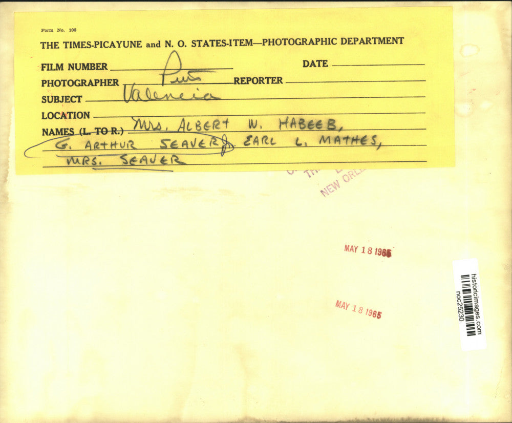 1965 Press Photo G. Arthur Seaver and guests at Valencia event. - noc25230