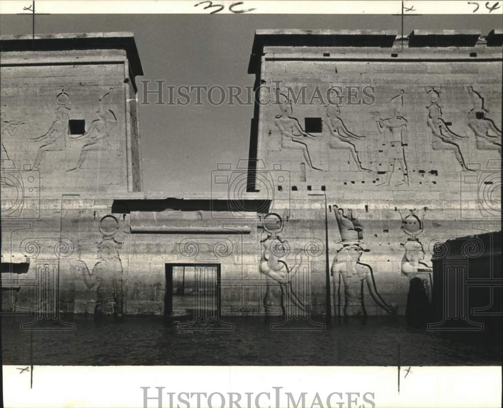 1972 Press Photo Temple Art in Philae, Egypt - noc25351