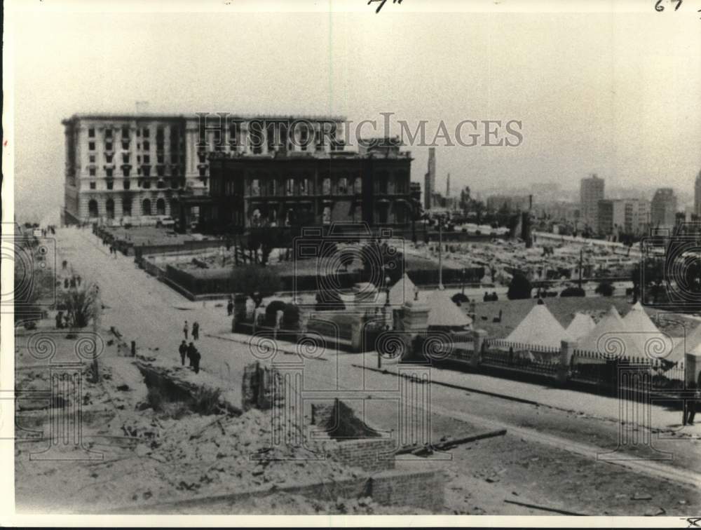1906 Press Photo Sacramento Street After Earthquake, San Francisco - noc25407