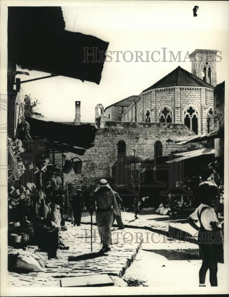 1963 Press Photo Nazareth is focal point for pilgrims during Christmas season.