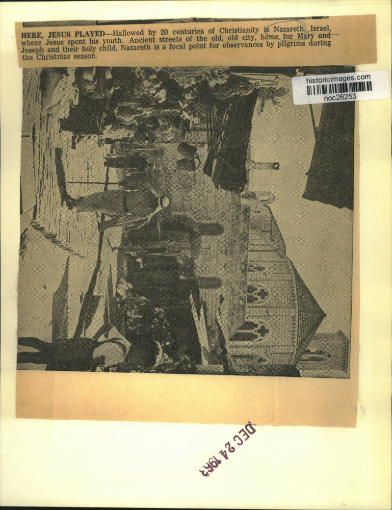 1963 Press Photo Nazareth is focal point for pilgrims during Christmas season.