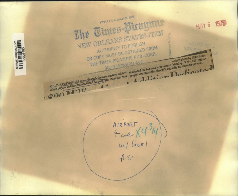 1975 Press Photo View of eastern subterminal New Orleans International Airport