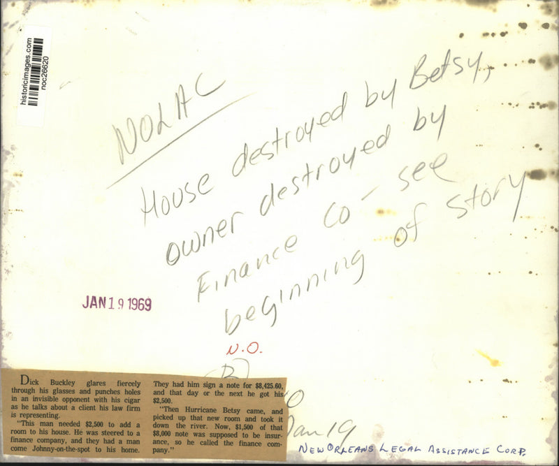 Load image into Gallery viewer, 1969 Press Photo House destroyed by Hurricane Betsy in New Orleans, Louisiana
