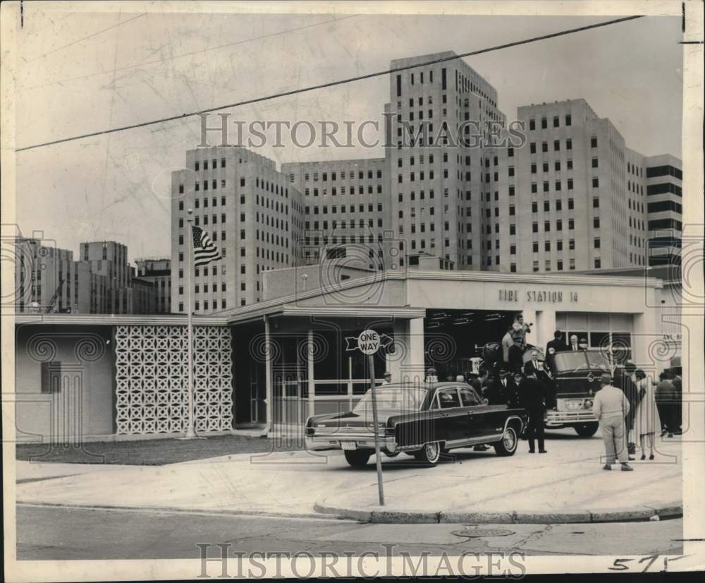 1966 Press Photo View of fire station Engine Company 14 on South Robertson
