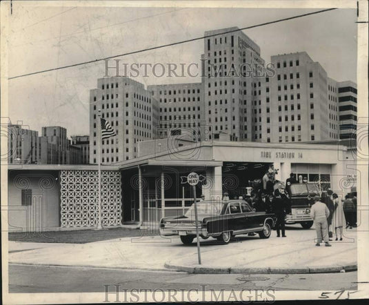 1966 Press Photo View of fire station Engine Company 14 on South Robertson