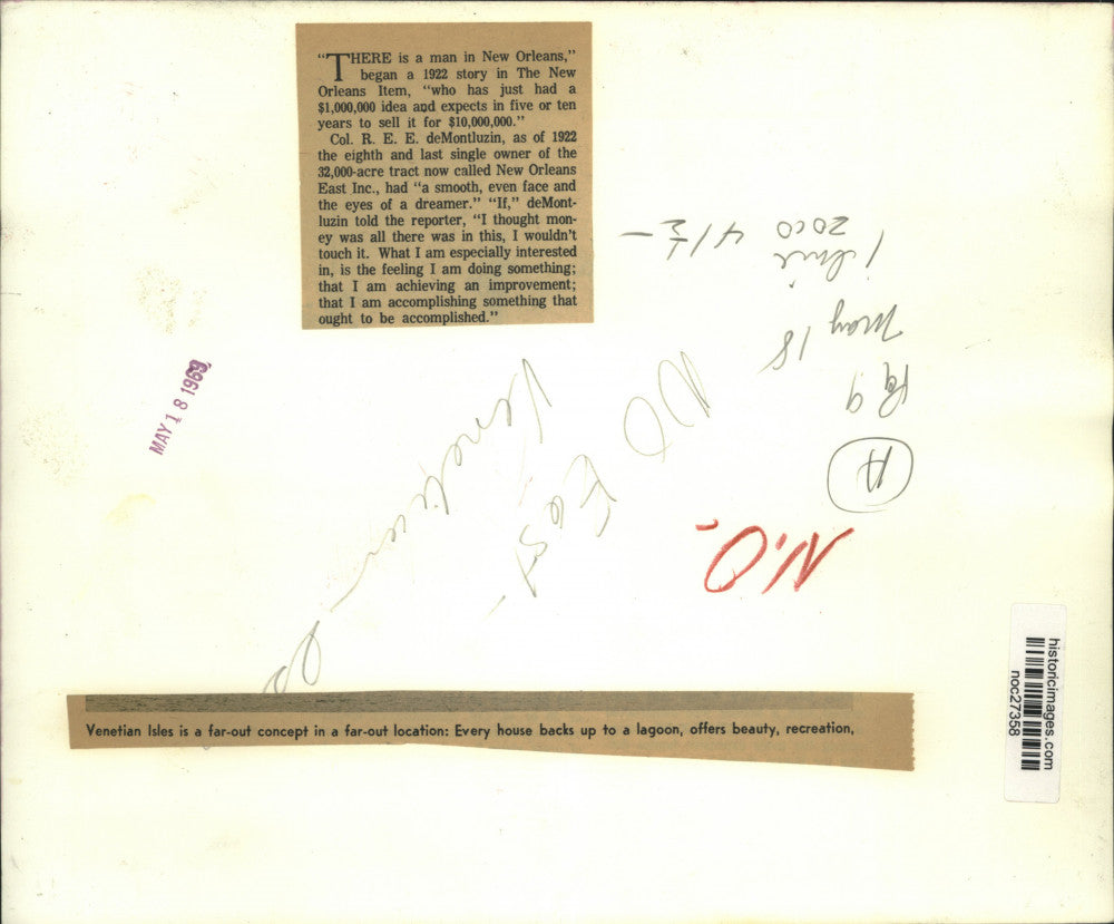 1969 Press Photo New Orleans East housing development - noc27358