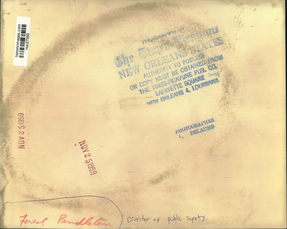 1959 Press Photo Forest Pendleton, Director of Public Safety - noc27593