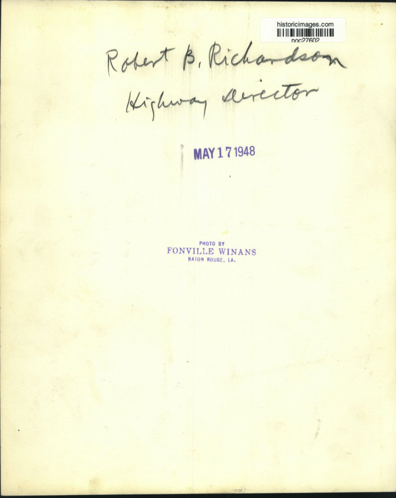 1948 Press Photo Robert B. Richardson, highway director - noc27602