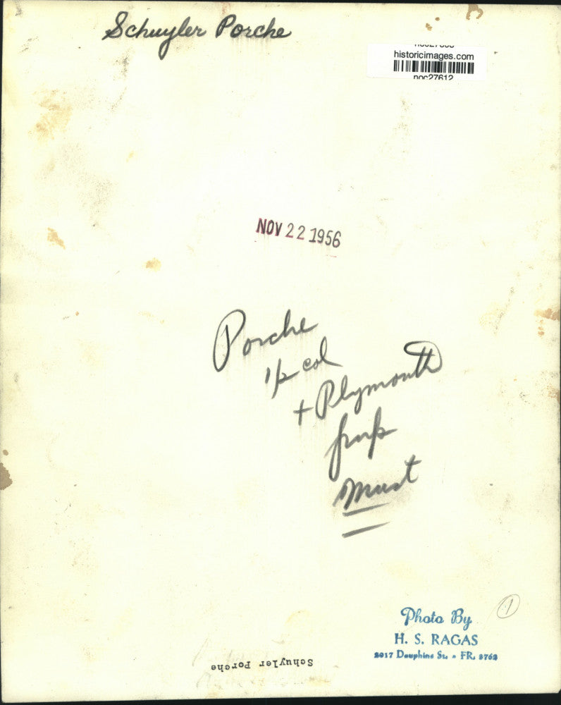 1956 Press Photo Schuyler Porche - noc27612
