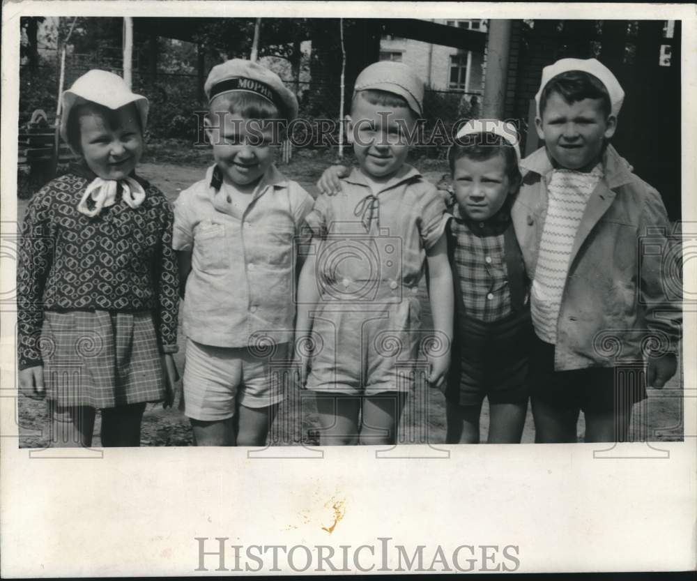 1970 Press Photo Five Students of the Soviet Union Nursery in Moscow, Russia