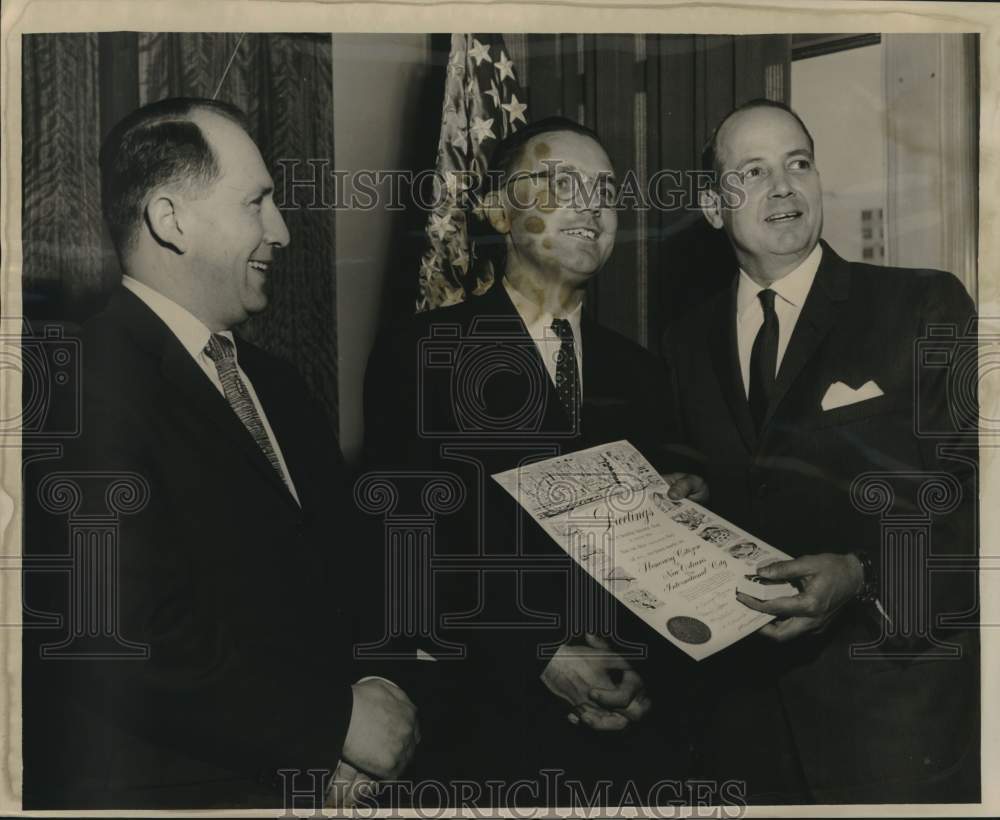 1960 Press Photo New Orleans Mayor Morrison with Vladamar Salac &amp; Miloslav Rusek