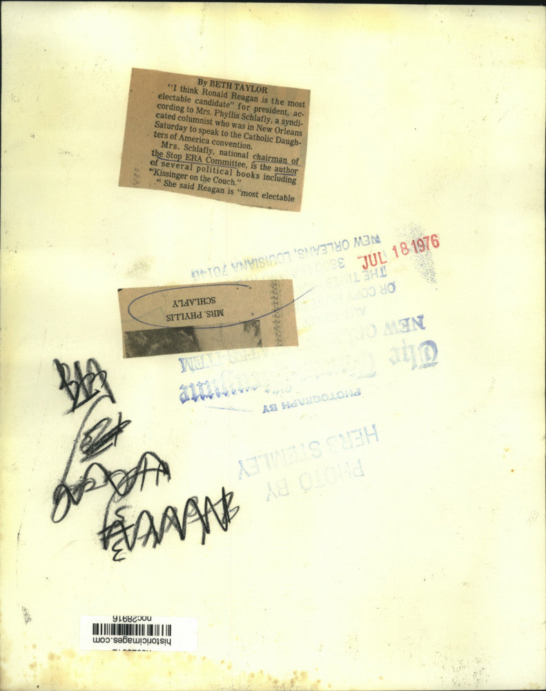 1976 Press Photo Mrs. Schlafly, national chairman of the Stop ERA Committee