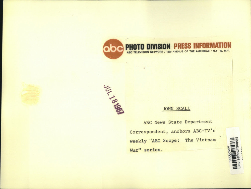 1967 Press Photo John Scali anchors ABC-TV's "ABC Scope: The Vietnam War" series