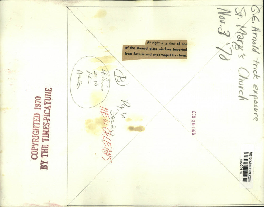 1970 Press Photo Stained glass windows from Bavaria at St. Mary's Church