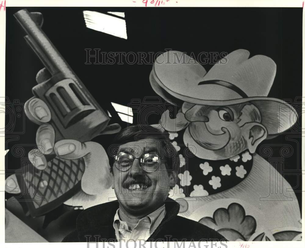 1987 Press Photo George Schmidt & Avant Garde Club cartoon creation