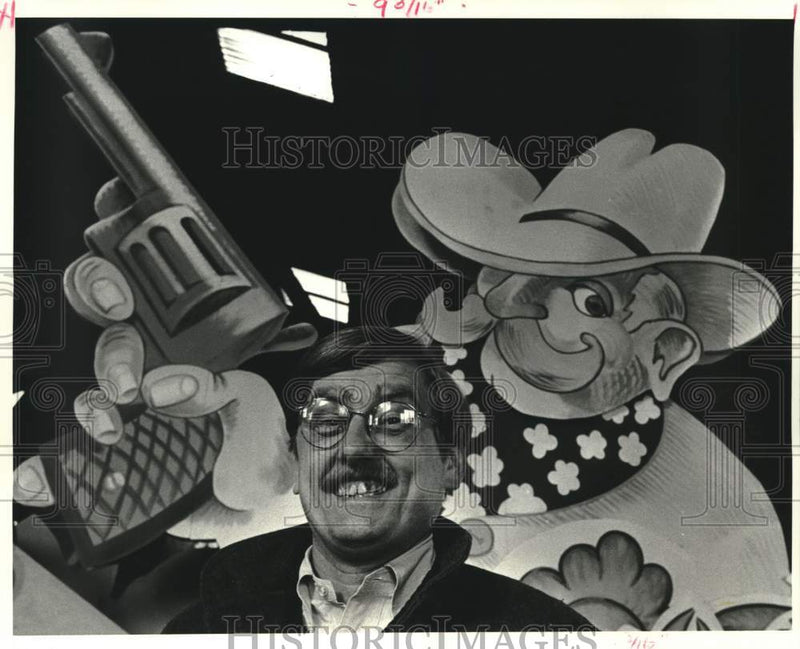 Load image into Gallery viewer, 1987 Press Photo George Schmidt &amp; Avant Garde Club cartoon creation
