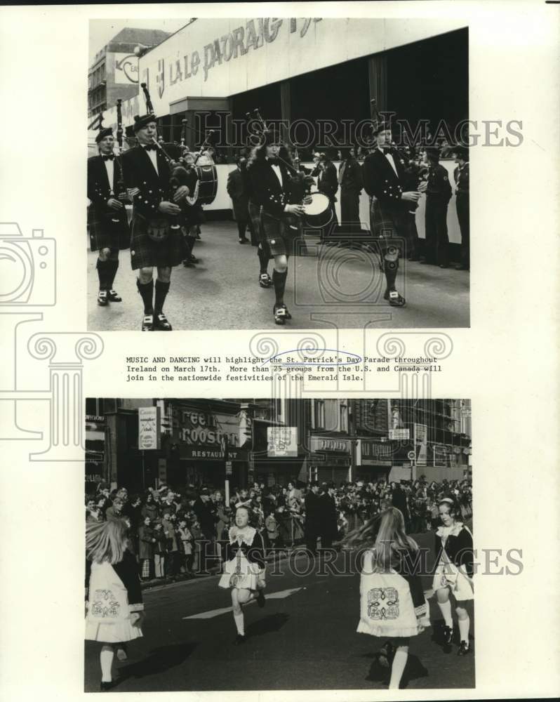 1977 Press Photo Music and dancing at St. Patrick's Day Parade in Ireland