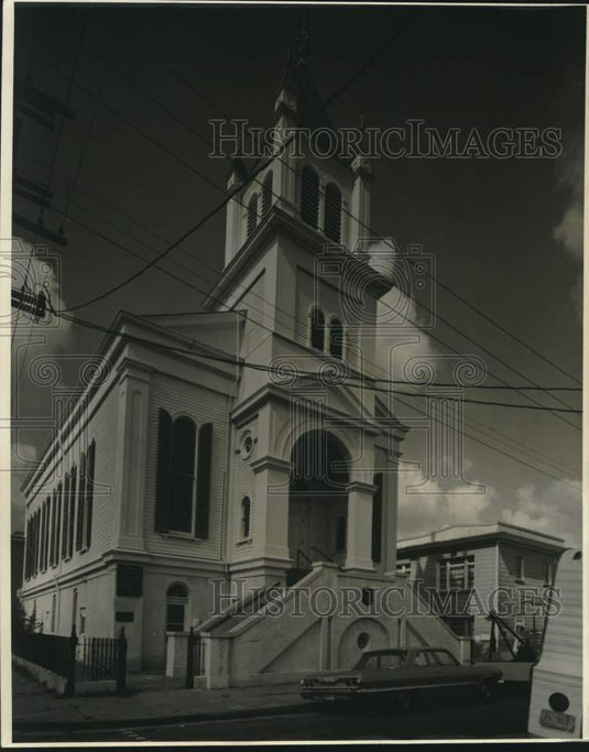 1969 Press Photo St. Paul Lutheran Church at Port & Burgundy. - noc30270