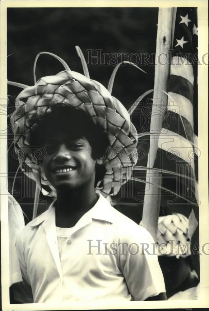 1985 Press Photo Smiling Young Man in Pago Pago, American Samoa - noc30601- Historic Images