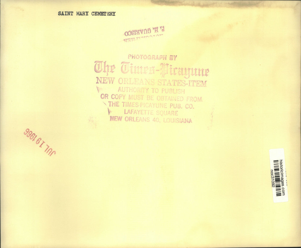 1966 Press Photo Saint Mary Cemetery covered in thick weeds and bushes