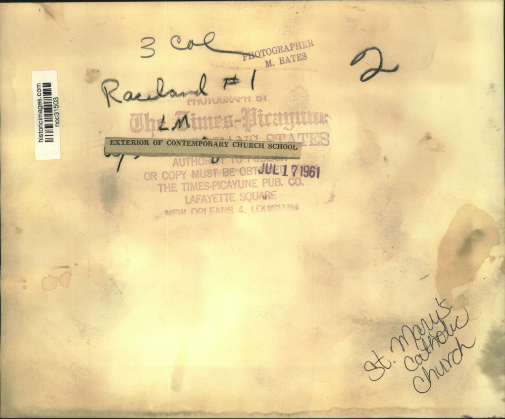 1961 Press Photo St. Mary's Catholic Church and School - noc31503