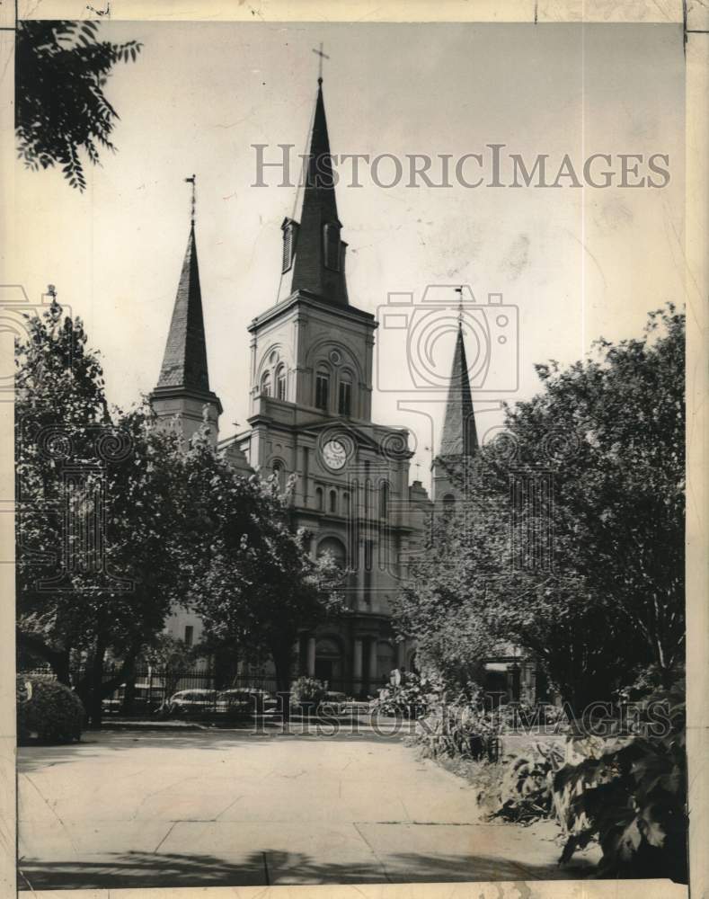 1959 Press Photo Street view of Jackson Square in New Orleans. - noc31948
