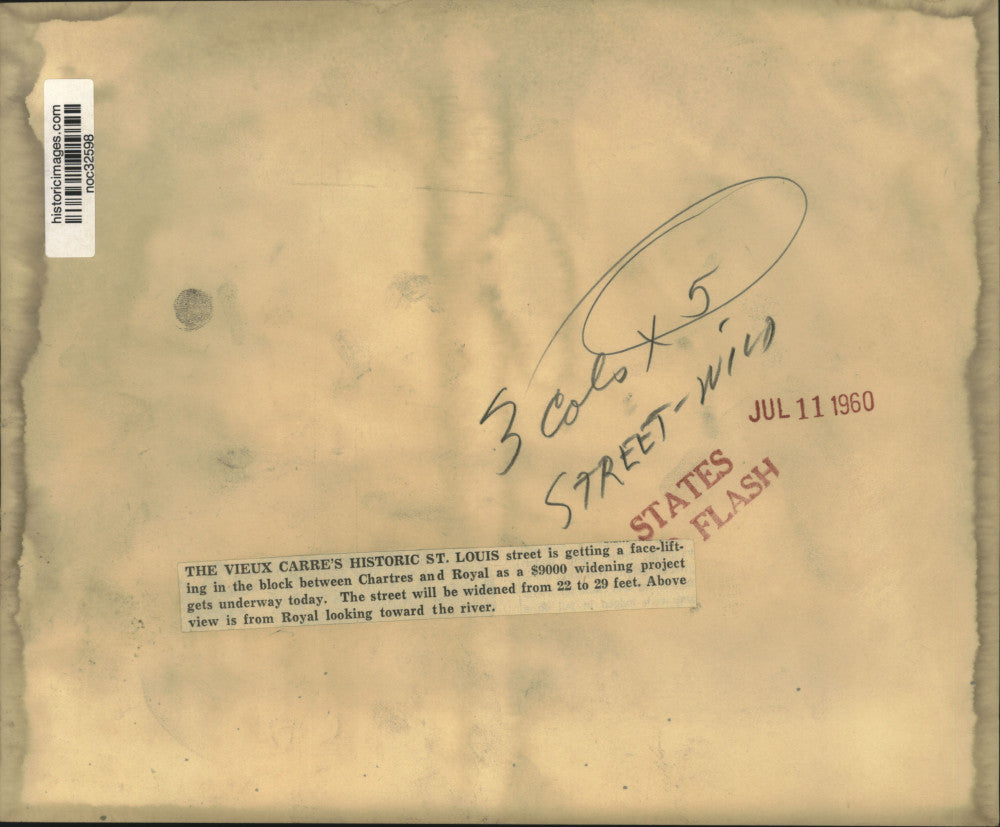 1960 Press Photo The Vieux Carre's historic St. Louis street gets a face-lift